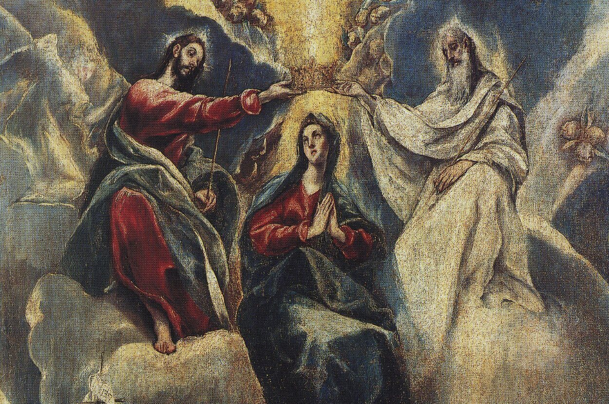 'La Coronación de la Virgen' fue pintada por El Greco e torno a 1591 y se conserva en el Monasterio de Guadalupe