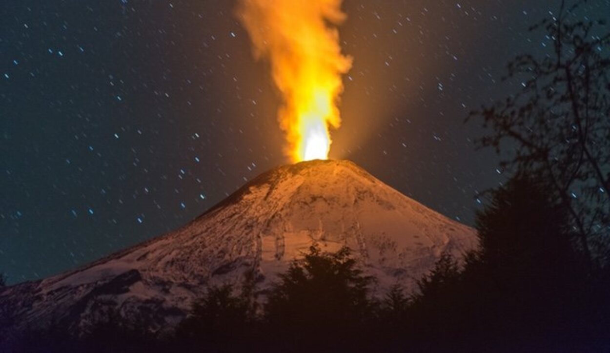 El volcán Villarrica en su última erupción