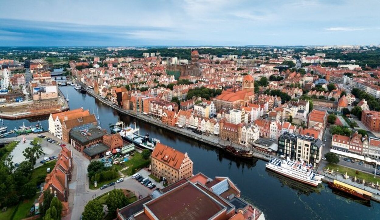 Vista aérea de la ciudad de Gdansk
