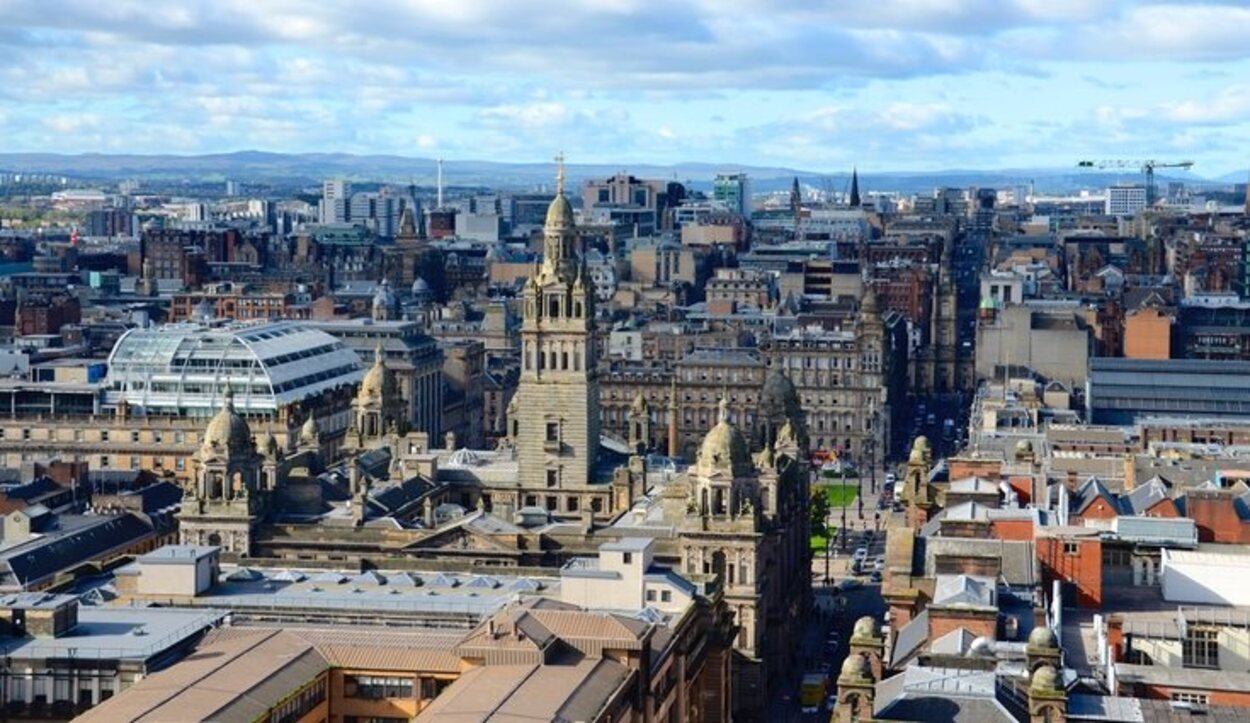 Las Glasgow City Chambers desde el aire