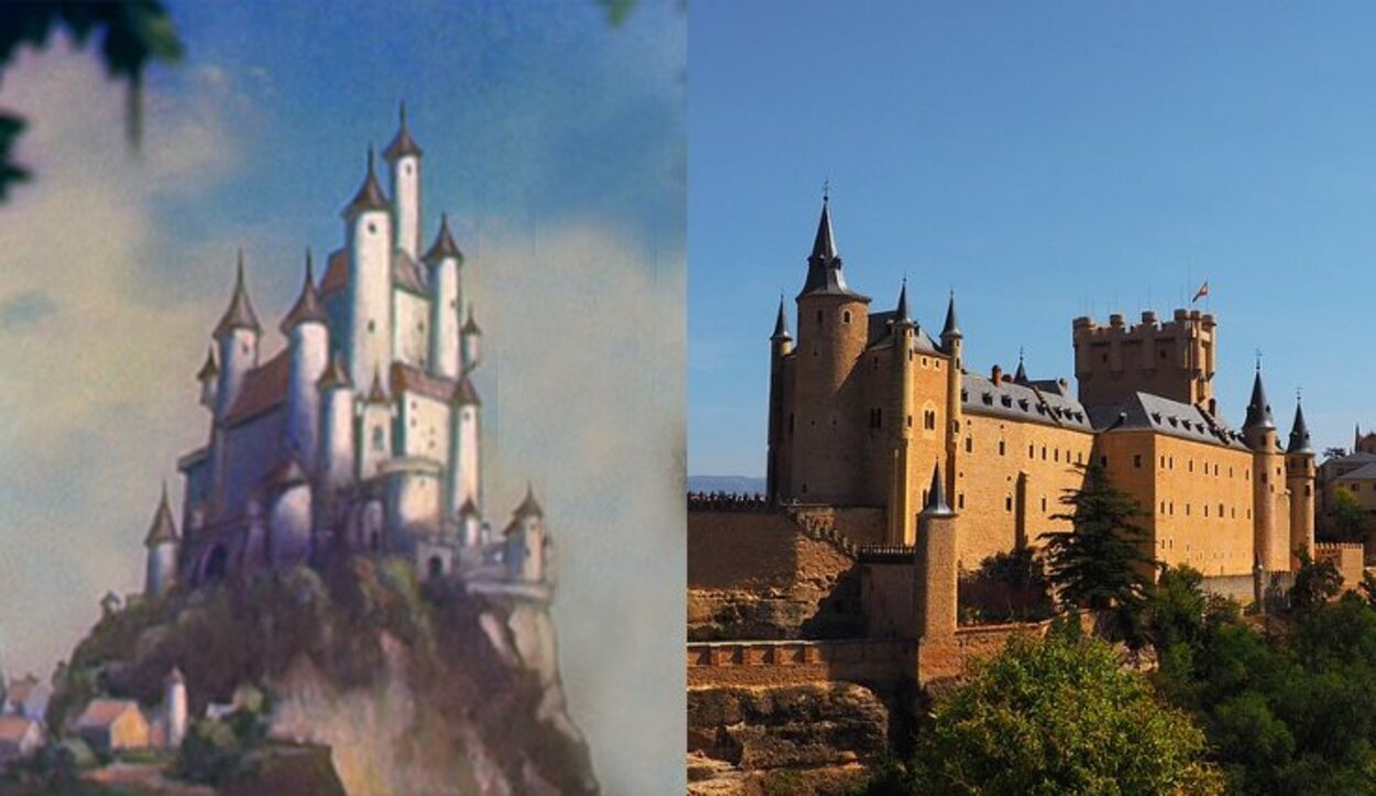 El castillo de la malvada madrastra está inspirado en el Alcázar de Segovia