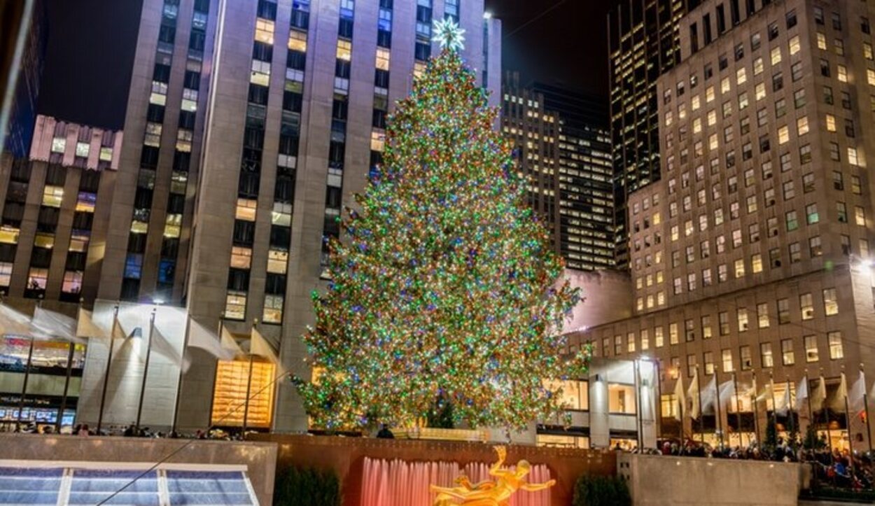 El árbol navideño en Rockefeller Center, Nueva York