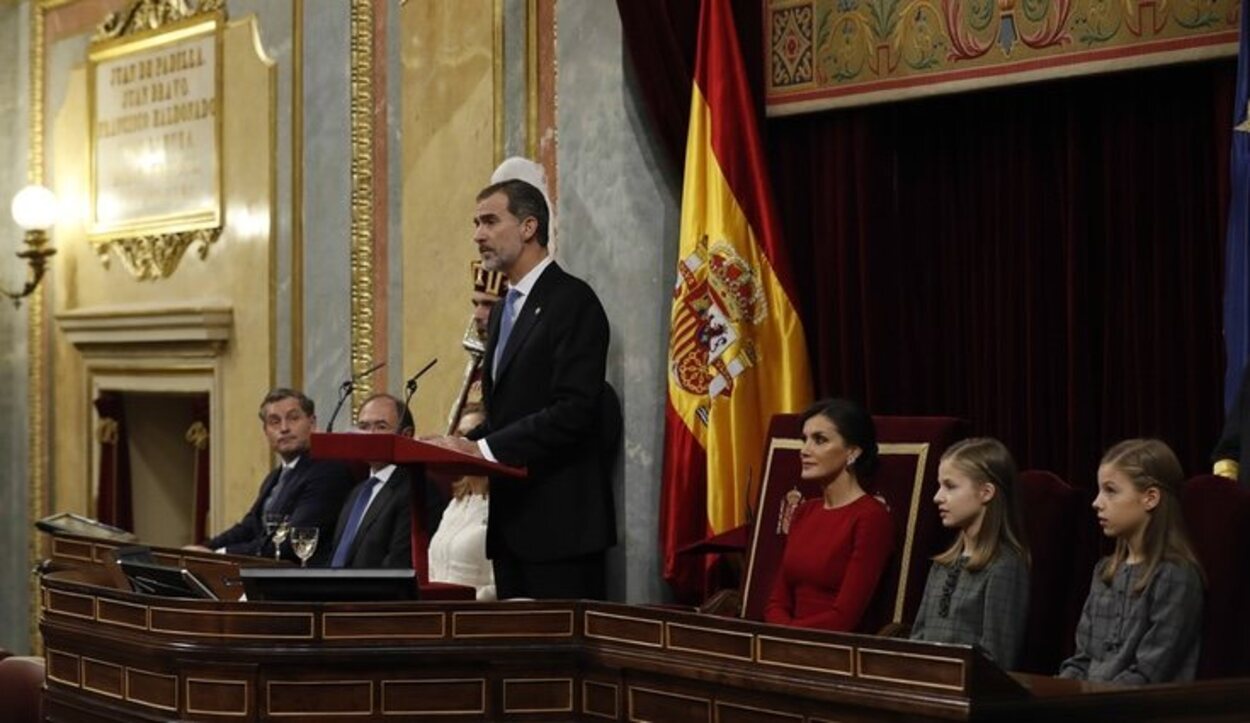  El Rey Felipe durante su discurso por el 40 aniversario de la Constitución</p><p>