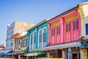 Casas de colores en Phuket Old Town