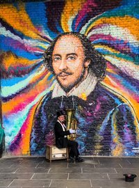 Mural de Shakespeare en Southbank en Londres